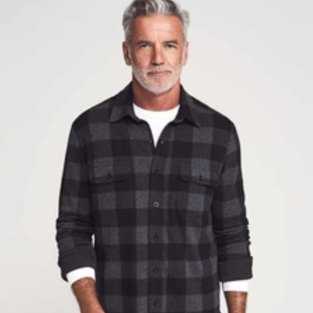 Faherty Men's Black Buffalo Plaid Legends Sweater Shirt Size XL - Picture 2 of 7
